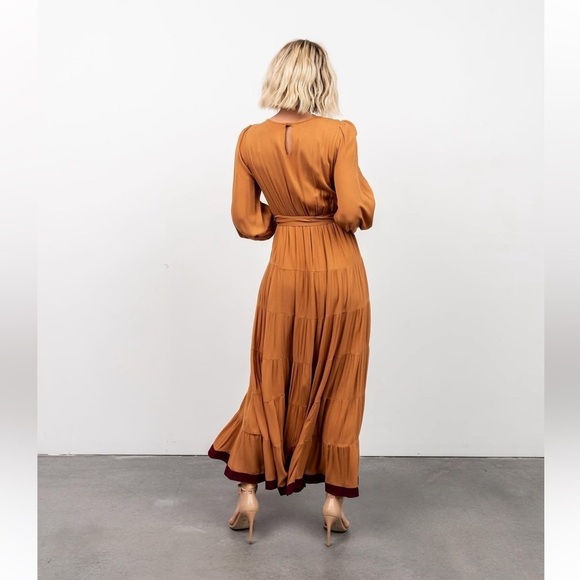 NWT - Baltic Born Colbie Tiered Maxi Dress - Camel - Size L - Picture 2 of 7